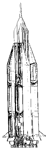 UR-700 rocket with LK-700 spacecraft