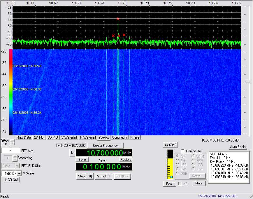 Reverse 
Doppler trace from Coriolis on 2242.5 MHz